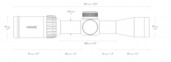 Оптический прицел Hawke Panorama 2-7x32 10x 1/2 Mil Dot (15100)